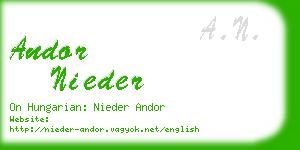 andor nieder business card